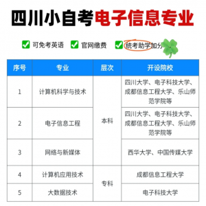 报考指南！2026四川自考电子信息专业怎